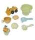 WOOPIE GREEN набор для песка + экскаватор в ведерке, 7 шт. биоразлагаемый органический материал