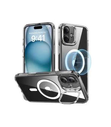 Classic Hybrid (HaloLock) ESR case with stand for iPhone 16 (clear)