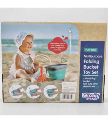 WOOPIE Набор: складное ведерко с граблями и лопаткой, синее
