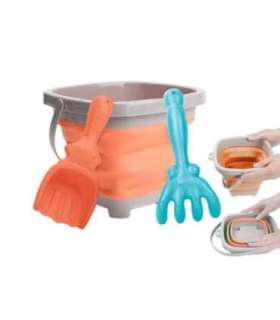 WOOPIE kokkupandav ämbrikomplekt rehadega ja labidaga, oranž