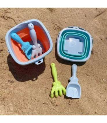 WOOPIE Набор: складное ведерко с граблями и лопаткой, оранжевое