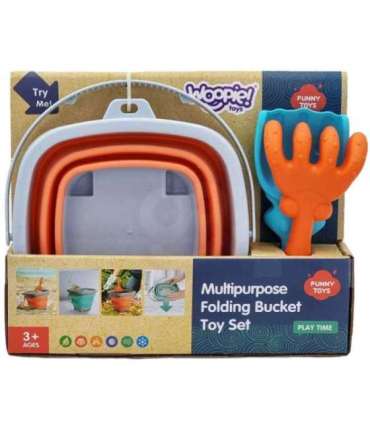 WOOPIE Набор: складное ведерко с граблями и лопаткой, оранжевое