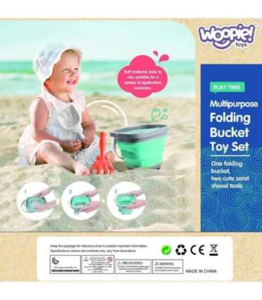 WOOPIE Набор: складное ведерко с граблями и лопаткой, оранжевое