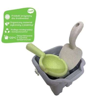 WOOPIE GREEN набор для песка в ведёрке — башня, 8 шт. Биодеградируемый органический материал