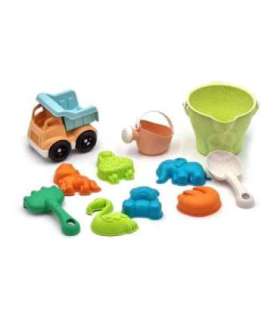 WOOPIE GREEN набор для песка в ведерке с машинкой, 11 шт. биоразлагаемый органический материал