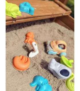 WOOPIE GREEN Набор из 10 предметов для песка с машинкой. Биологически разлагаемый органический материал