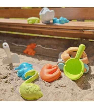 WOOPIE GREEN Набор из 10 предметов для песка с машинкой. Биологически разлагаемый органический материал