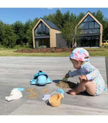 WOOPIE GREEN Набор 2 в 1 для песка и ванны Синяя черепашка, 8 шт. Биоразлагаемый органический материал