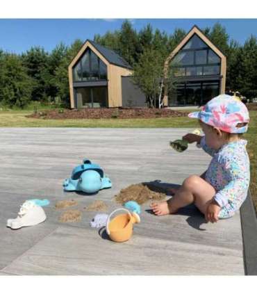 WOOPIE GREEN Набор 2 в 1 для песка и ванны Синяя черепашка, 8 шт. Биоразлагаемый органический материал