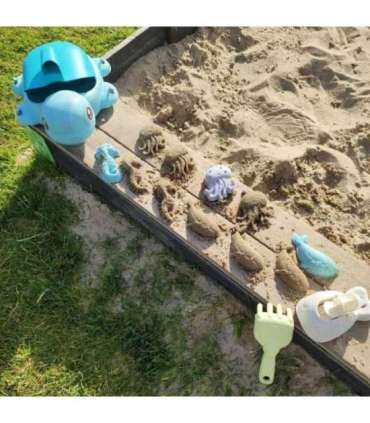 WOOPIE GREEN Набор 2 в 1 для песка и ванны Синяя черепашка, 8 шт. Биоразлагаемый органический материал