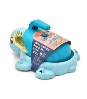 WOOPIE GREEN Набор 2 в 1 для песка и ванны Синяя черепашка, 8 шт. Биоразлагаемый органический материал