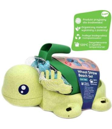 WOOPIE GREEN набор 2 в 1 для песка и ванны Черепашка, 8 шт. БИОРАЗЛАГАЕМЫЙ ОРГАНИЧЕСКИЙ МАТЕРИАЛ