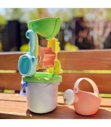 WOOPIE GREEN Набор для песка с тележкой, 13 предметов. Биоразлагаемый органический материал