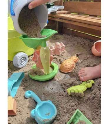 WOOPIE GREEN Набор для песка с тележкой, 13 предметов. Биоразлагаемый органический материал