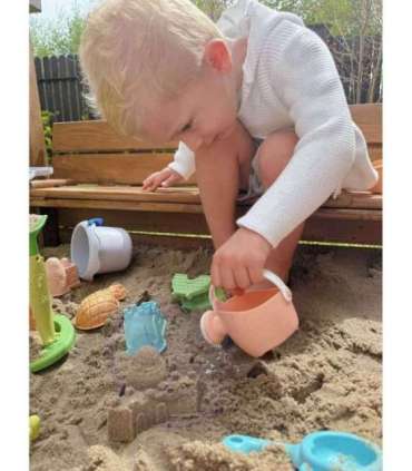 WOOPIE GREEN Набор для песка с тележкой, 13 предметов. Биоразлагаемый органический материал