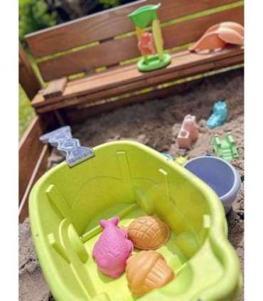 WOOPIE GREEN Набор для песка с тележкой, 13 предметов. Биоразлагаемый органический материал