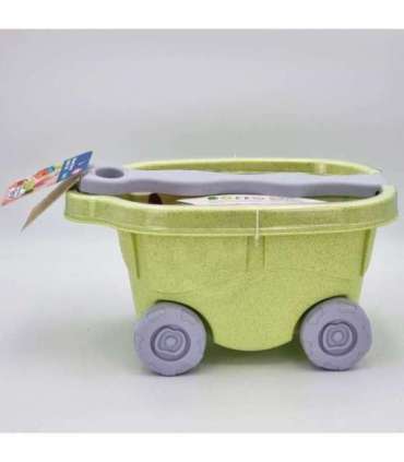 WOOPIE GREEN Набор для песка с тележкой, 13 предметов. Биоразлагаемый органический материал