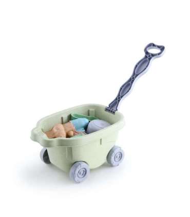 WOOPIE GREEN Набор для песка с тележкой, 13 предметов. Биоразлагаемый органический материал