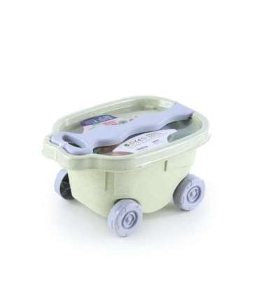 WOOPIE GREEN Набор для песка с тележкой, 13 предметов. Биоразлагаемый органический материал