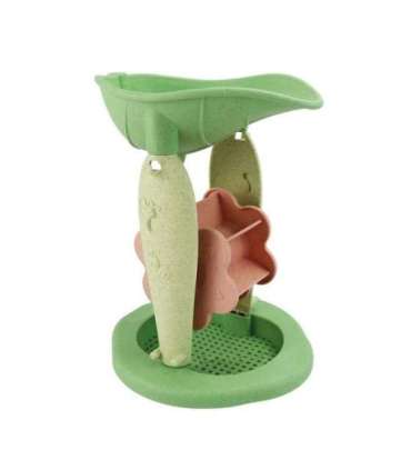 WOOPIE GREEN набор для песка в ведёрке с вращающимся колесом, 9 шт. Биодеградируемый органический материал