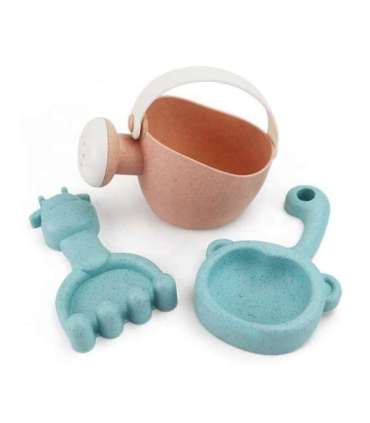 WOOPIE GREEN набор для песка в ведёрке с вращающимся колесом, 9 шт. Биодеградируемый органический материал