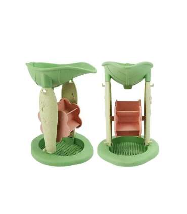 WOOPIE GREEN набор для песка в ведёрке с вращающимся колесом, 9 шт. Биодеградируемый органический материал