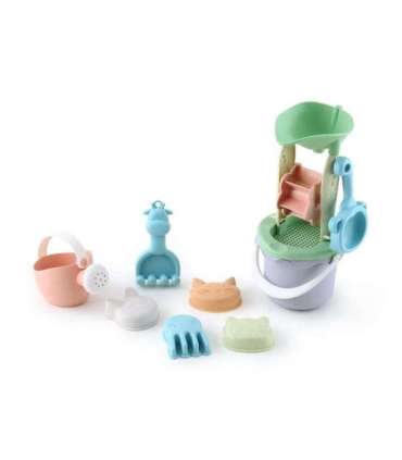 WOOPIE GREEN набор для песка в ведёрке с вращающимся колесом, 9 шт. Биодеградируемый органический материал