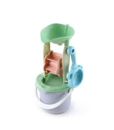 WOOPIE GREEN набор для песка в ведёрке с вращающимся колесом, 9 шт. Биодеградируемый органический материал
