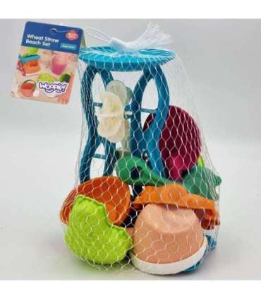 WOOPIE GREEN Набор для песка с вращающимся колесом и лейкой, 10 шт. Биодеградируемый органический материал