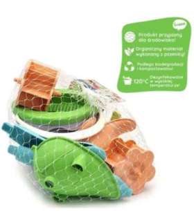 WOOPIE GREEN Набор из 4 предметов с ведёрком и катушкой. БИОРАЗЛАГАЕМЫЙ ОРГАНИЧЕСКИЙ МАТЕРИАЛ