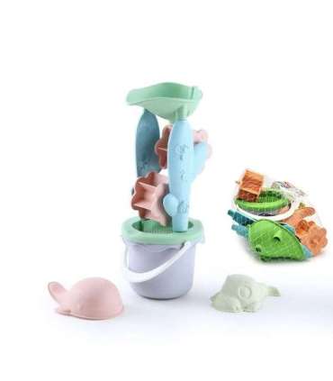 WOOPIE GREEN Набор из 4 предметов с ведёрком и катушкой. БИОРАЗЛАГАЕМЫЙ ОРГАНИЧЕСКИЙ МАТЕРИАЛ