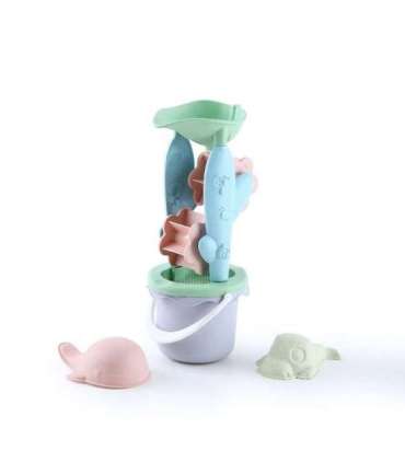 WOOPIE GREEN Набор из 4 предметов с ведёрком и катушкой. БИОРАЗЛАГАЕМЫЙ ОРГАНИЧЕСКИЙ МАТЕРИАЛ