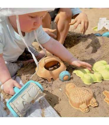 WOOPIE GREEN набор для песка с ведёрком и машинкой, 10 шт. Биоразлагаемый органический материал