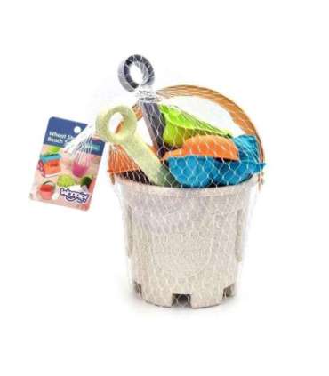 WOOPIE GREEN набор для песка с ведёрком и машинкой, 10 шт. Биоразлагаемый органический материал