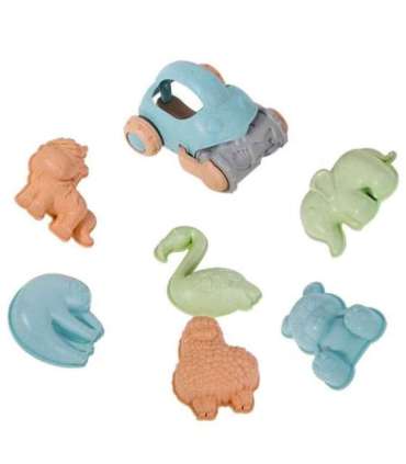 WOOPIE GREEN набор для песка с ведёрком и машинкой, 10 шт. Биоразлагаемый органический материал