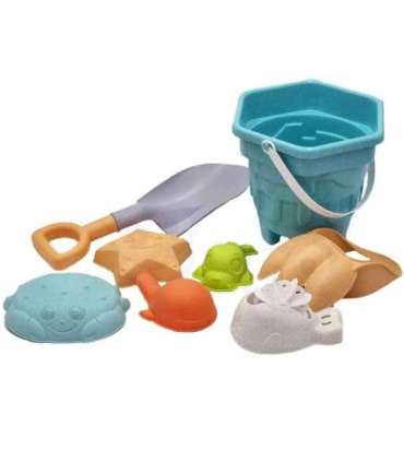 WOOPIE GREEN Набор для песка в ведёрке, 8 шт. Биоразлагаемый органический материал