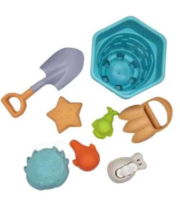 WOOPIE GREEN Набор для песка в ведёрке, 8 шт. Биоразлагаемый органический материал