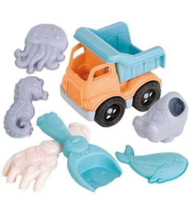 WOOPIE 7-предметный набор для песка с машинкой. Биоразлагаемый органический материал