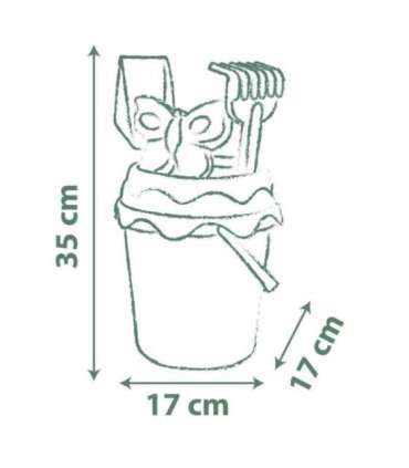 SMOBY GREEN ведёрко с аксессуарами для песка и лейкой из биопластика