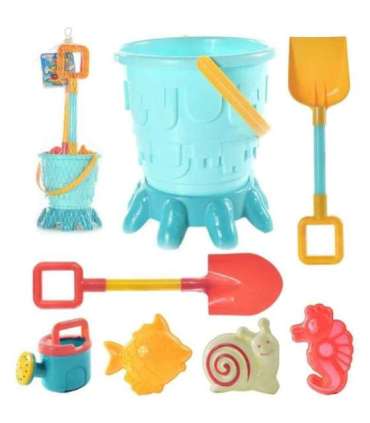 WOOPIE Набор для песка - ведерко, формочки, лопатки, лейка, 7 предметов.