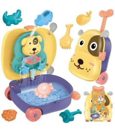 WOOPIE Набор для песка 3 в 1: чемодан, собачка + водная игрушка - 8 шт.