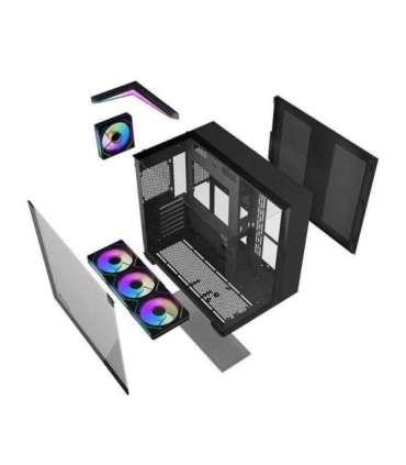 Darkflash TH285 computer case 4 fans (black)