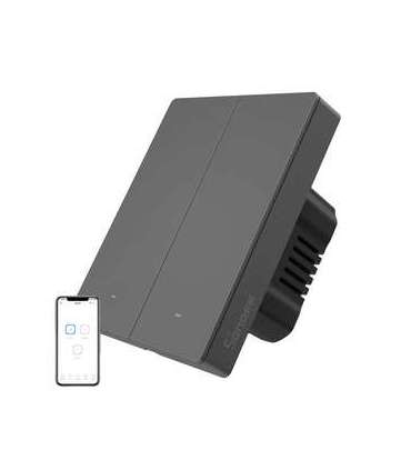 Smart WiFi wall switch SONOFF M5-2C-80 (2-channel, for frame, graphite)