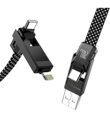 Blitzwolf BW-HDC7 4-in-1 USB+C+Lightning cable 240W 1.2m (black)