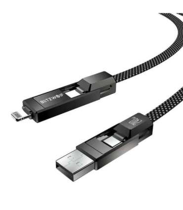 Blitzwolf BW-HDC7 4-in-1 USB+C+Lightning cable 240W 1.2m (black)