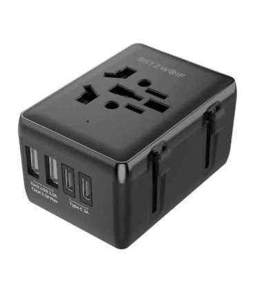 Blitzwolf BW-TA1 4-in-1 Travel Adapter 2xUSB + C + PD 20W