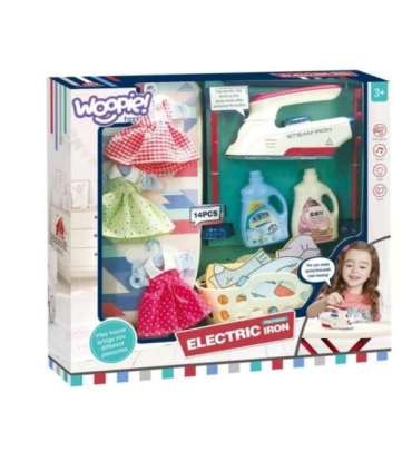 WOOPIE XXL 14-предметный набор: гладильная доска с утюгом, вешалка, корзина для белья и предметы одежды.