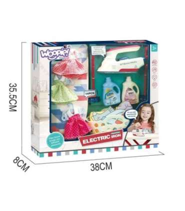 WOOPIE XXL 14-предметный набор: гладильная доска с утюгом, вешалка, корзина для белья и предметы одежды.