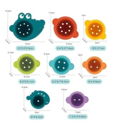 WOOPIE BABY vannimänguasi - valamiseks mõeldud topsid (krokodill)