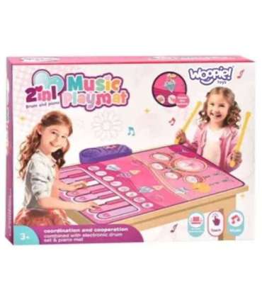 WOOPIE Duża Mata Muzyczna 2w1 Perkusja Interaktywna Pianino